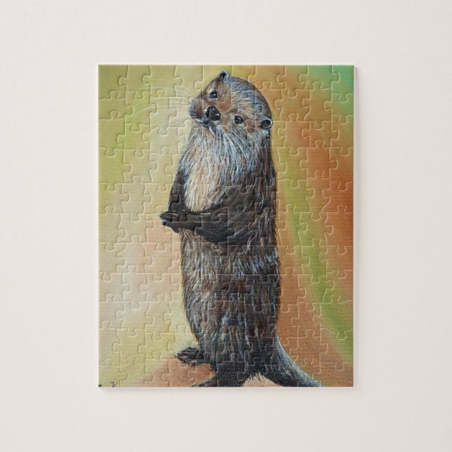 Standing River Otter Painting Jigsaw Puzzle (Vertical)