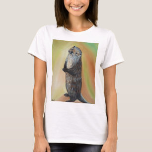Standing River Otter Painting T-Shirt