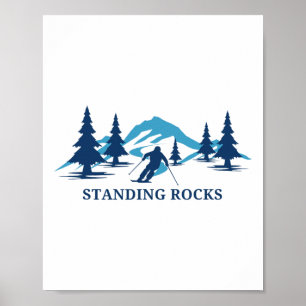 Standing Rocks Wisconsin Ski Resort Skiing Skier Poster