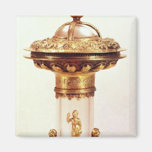 Standing salt, rock crystal with silver gilt magnet