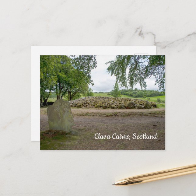 Standing Stone at Clava Cairns, Scotland Postcard (Front/Back In Situ)