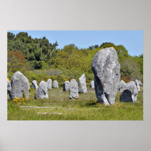 Standing stones at Carnac in France Poster