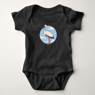 Standing Stork Baby Bodysuit
