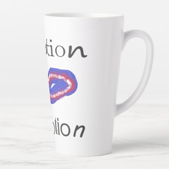 Standing strong message with patterns latte mug (Right)