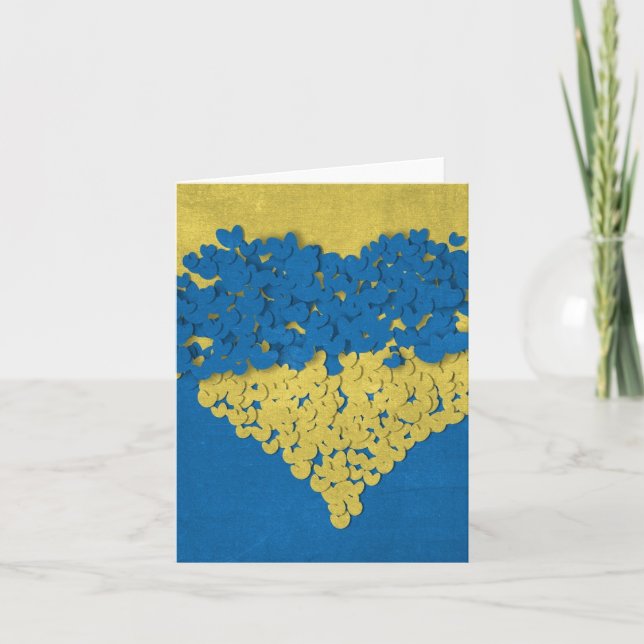 Standing Strong: Ukraine's Courageous Heart Card (Front)