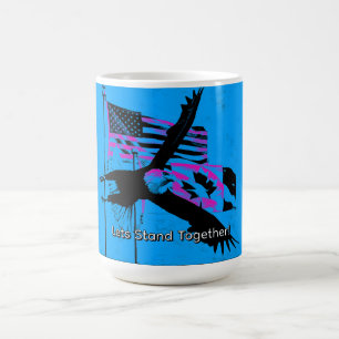 Standing Together - Canada, USA Flags and Eagle Coffee Mug