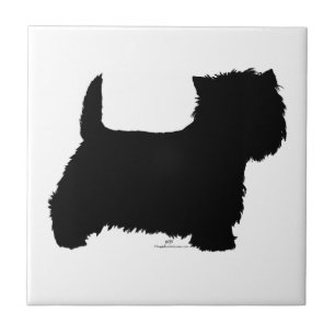 Standing Westie Silhouette Ceramic Tile