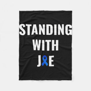 Standing With Joe Prostate Cancer Awareness Ribbon Fleece Blanket