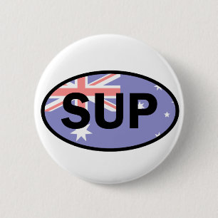 Standup Paddleboard Australia Flag 6 Cm Round Badge