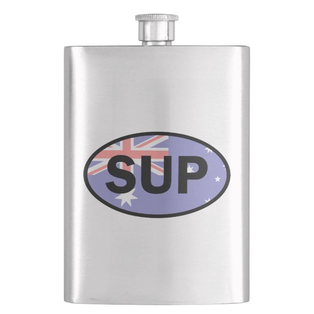 Standup Paddleboard Australia Flag Hip Flask (Front)