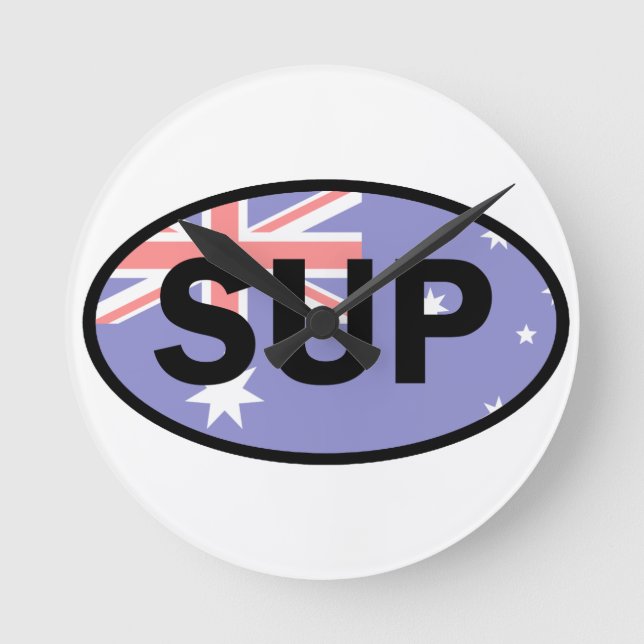 Standup Paddleboard Australia Flag Round Clock (Front)