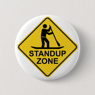 Standup Paddleboarding Zone Road Sign 6 Cm Round Badge