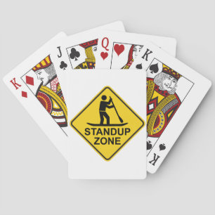 Standup Paddleboarding Zone Road Sign Playing Cards