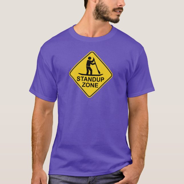 Standup Paddleboarding Zone Road Sign T-Shirt (Front)