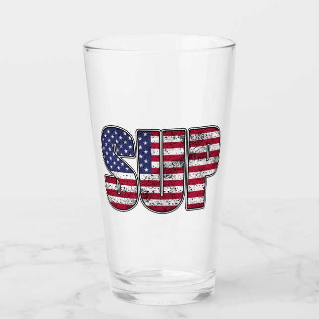 Standup Paddling SUP American Flag Glass (Front)
