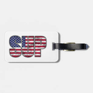 Standup Paddling SUP American Flag Luggage Tag