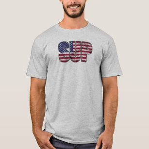 Standup Paddling SUP American Flag T-Shirt