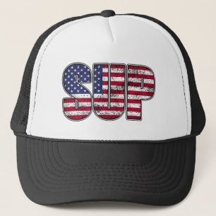 Standup Paddling SUP American Flag Trucker Hat