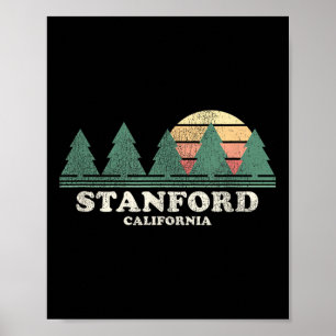 Stanford Ca Vintage Throwback Tee Retro 70s Design Poster