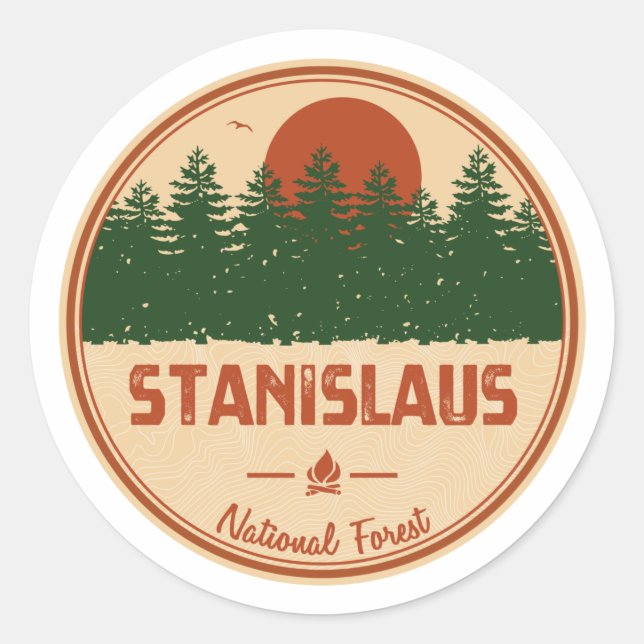 Stanislaus National Forest Classic Round Sticker (Front)