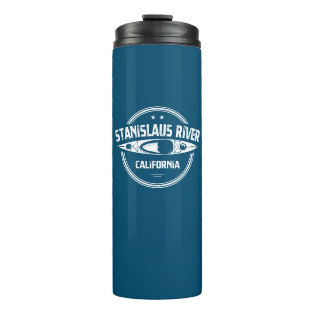 Stanislaus River California Kayaking Thermal Tumbler (Front)