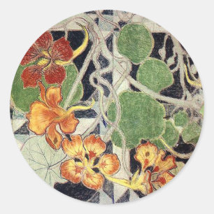 Stanisław Wyspiański ~ Art Nouveau ~ Nasturcje Classic Round Sticker