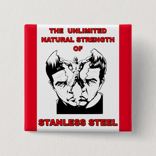 Stanless Steel 15 Cm Square Badge (Front)
