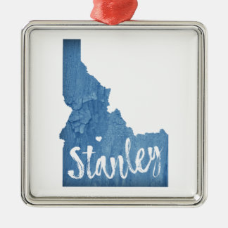 Stanley Idaho Wood Grain Metal Ornament
