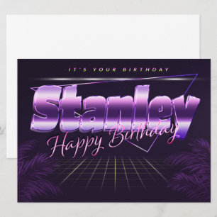 Stanley Name Vorname lila retro Karte Geburtstag Card