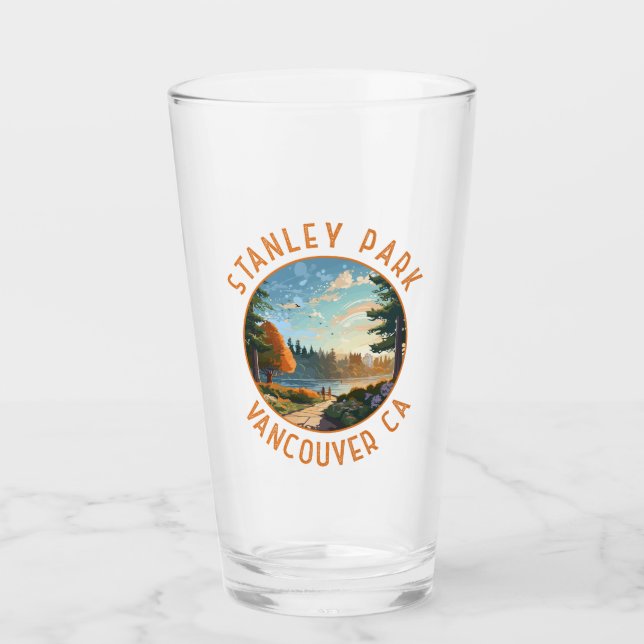 Stanley Park Vancouver Canada Retro Distressed Art Glass (Front)