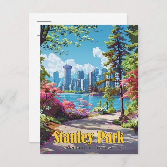 Stanley Park Vancouver Canada Vintage Travel  Postcard (Front/Back)