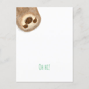 Stanley sloth 'oh hi!' postcard