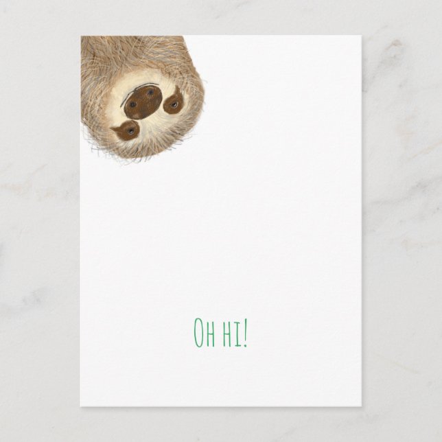 Stanley sloth 'oh hi!' postcard (Front)