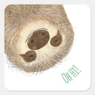 Stanley sloth personalised square stickers