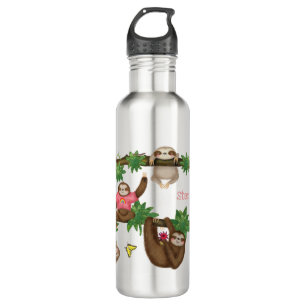 Stanley Sloth pink personalised water bottle