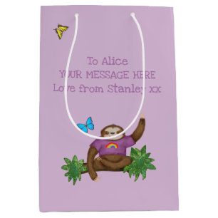 Stanley Sloth purple personalised gift bag