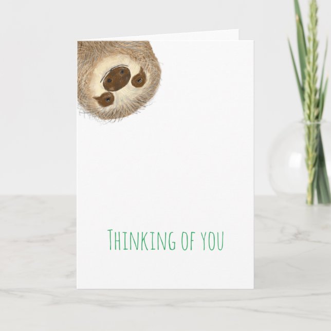 Stanley sloth thinking of you card (Front)