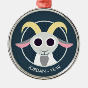 Stanley the Goat Metal Tree Decoration