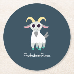 Stanley the Goat Round Paper Coaster