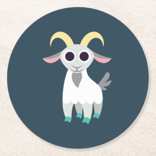 Stanley the Goat Round Paper Coaster
