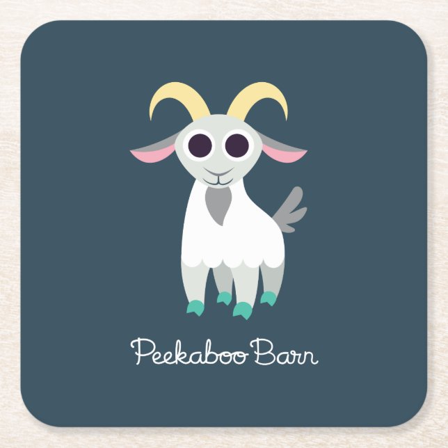 Stanley the Goat Square Paper Coaster (Front)
