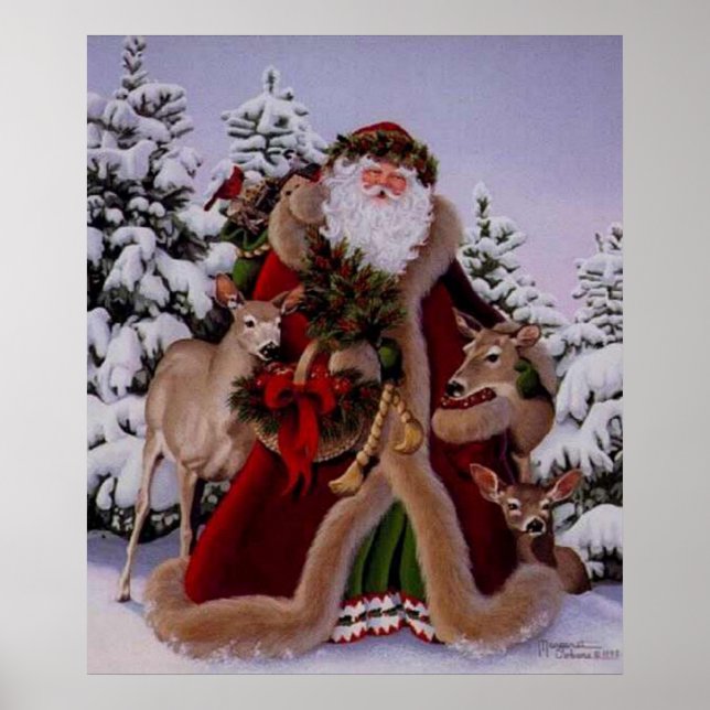 Stanta Claus and the Forest Scene Poster (Front)