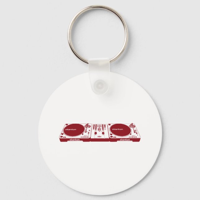 Stanton DJ Setup - Disk Jockey Music DJing Deck Key Ring (Front)
