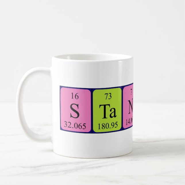 Stanton periodic table name mug (Left)