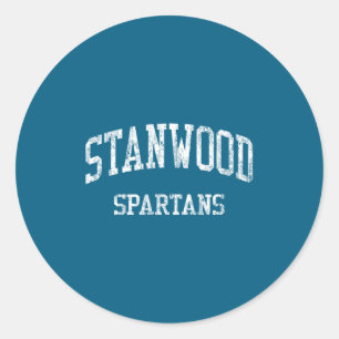 Stanwood high school hs stanwood wa vintage sports classic round sticker