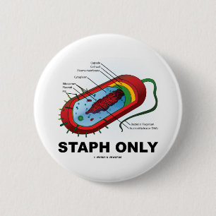 Staph Only (Prokaryote Health Medicine Humour) 6 Cm Round Badge