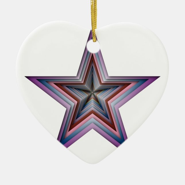 star abstract geometric art ceramic ornament (Front)