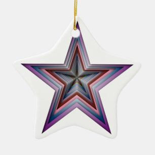 star abstract geometric art ceramic tree decoration