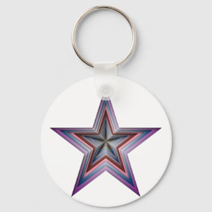star abstract geometric art key ring