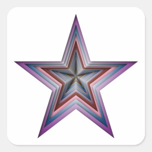 star abstract geometric art square sticker